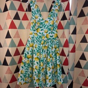 Lemon pattern sun dress